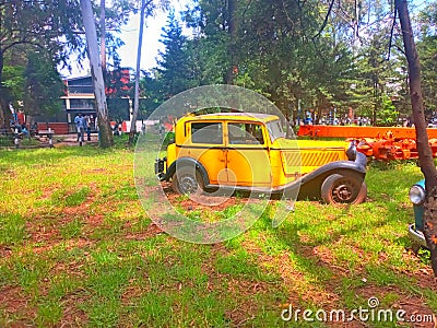 Rusted antique car parked in Addis Ababa Stock Photo