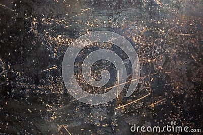 Rusted black flat raw steel sheet surface texture and background with scratches Stock Photo