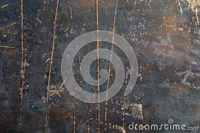 Rusted black flat raw steel sheet surface texture and background with scratches Stock Photo