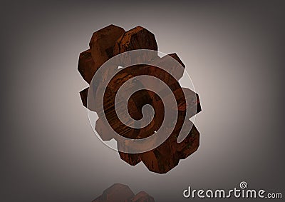 Rusted cogwheel on a gray Stock Photo