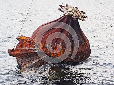 Rusted Modern Steel Sculpture, Sydney Harbour, Australia Editorial Stock Photo