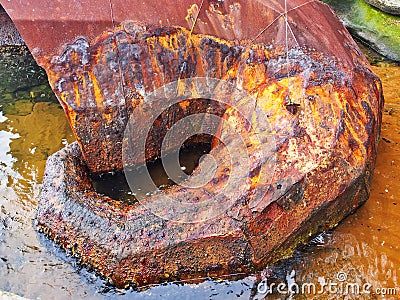 Rusted Modern Steel Sculpture, Sydney Harbour, Australia Editorial Stock Photo