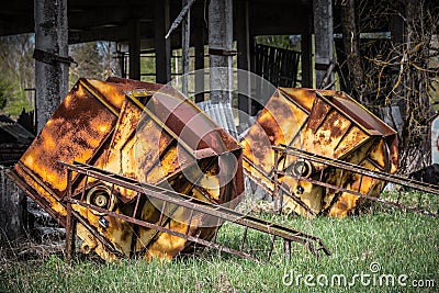 Rusted feed silo Stock Photo