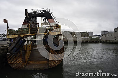 Fishing trawler at Peterhead harbour Editorial Stock Photo