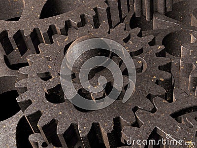 Rusted gears close up Stock Photo