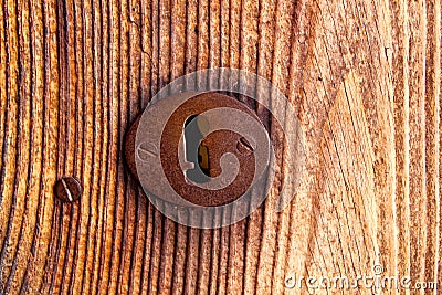 Rusted iron key hole Stock Photo