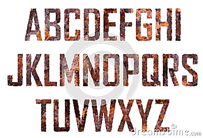 Rusted letters Vector Illustration