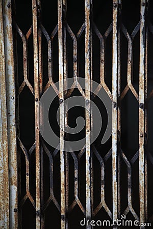 Rusted locked gate Stock Photo