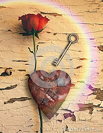 Rusted love Stock Photo