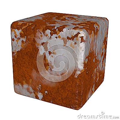 Rust metal cube rustic texture Stock Photo