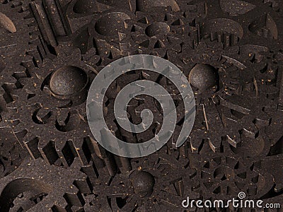 Rusted metal gears Stock Photo