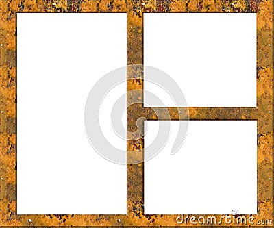 Rusted Metal Grunge Picture Frame - Empty Stock Photo