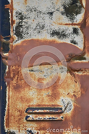 Rusted metal locker gas pump texture Stock Photo