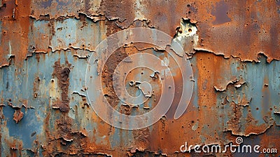 A rusted metal surface with holes in it Stock Photo