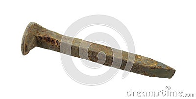 Rusted railroad spike Stock Photo