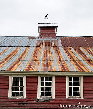 Rusted Red Country Barn Stock Photo