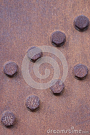 Rusted steel bridge rivet study IV Stock Photo