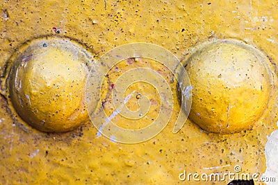 Rusted Surface in Yellow Vintage Detail Stock Photo