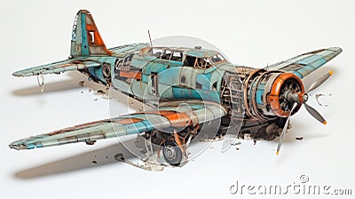 Rusted Wings: A Hyper-detailed Model Plane With A Twist Stock Photo