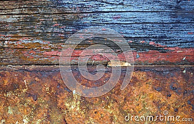 Rusted Wood and Iron Stock Photo