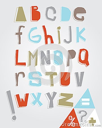 Rustic Alphabet And Punctuation Stock Photo