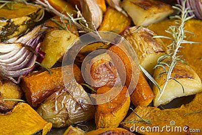 Rustic Baked Vegetables Stock Photo