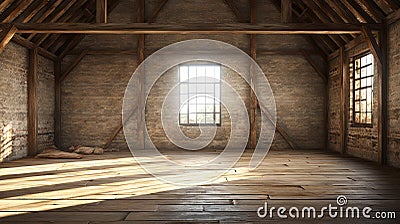 rustic barn room Cartoon Illustration