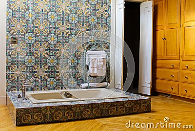 Rustic Bathroom Scene Stock Photo