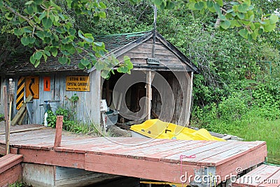 Rustic Boat House Stock Photo
