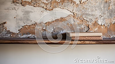 Rustic Charm: Close-up Of Vintage Silk Shelf With Organic Abstracts Stock Photo