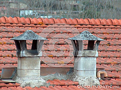 Rustic chimney Stock Photo