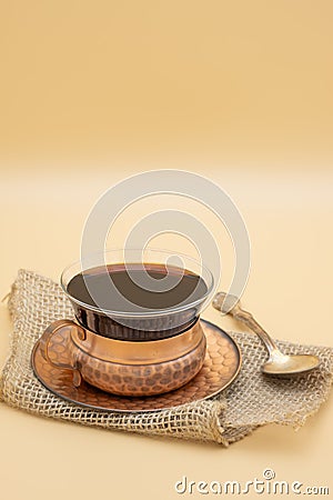 Rustic Coffee Setting Portrait Stock Photo