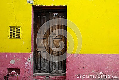 Rustic colorful door Stock Photo
