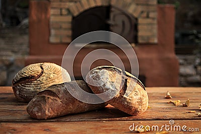 Rustic country bread Stock Photo