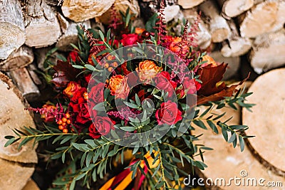 Rustic, Country, Bridal Bouquets. Stock Photo