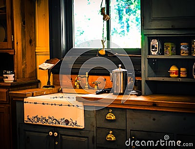 Rustic country kitchen Stock Photo