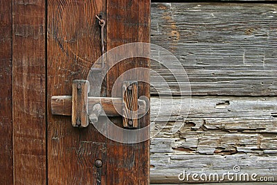 Rustic Door Latch Stock Photo