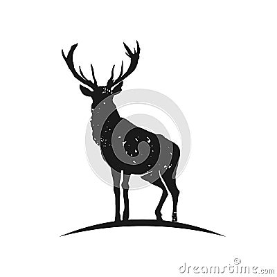 Rustic Elk logo inspiration, Elk silhouette vector Vector Illustration