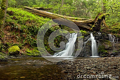 Rustic Falls on Orcas Island in the San Juan Islands, Washington Stock Photo