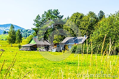 Rustic farm in Ukraine Stock Photo