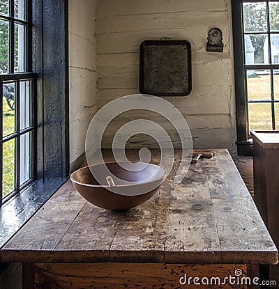 Rustic Farmhouse Kitchen In Vertical Orientation Stock Photo