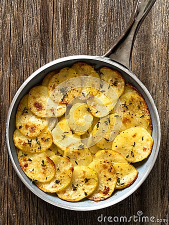 Rustic french golden anna potato Stock Photo