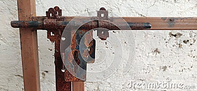 Rustic Gate Handle my Garage Stock Photo