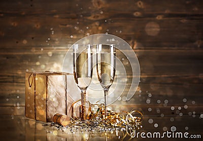 Rustic gift box Stock Photo