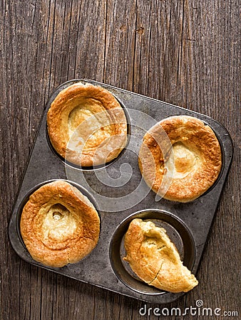 Rustic golden british yorkshire pudding Stock Photo