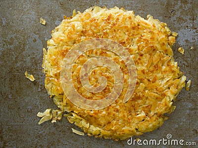 Rustic golden crispy swiss rosti Stock Photo