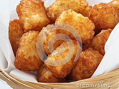 Rustic golden potato tater tots Stock Photo