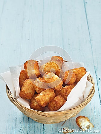 Rustic golden potato tater tots Stock Photo