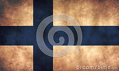 Rustic, Grunge Finland Flag Stock Photo