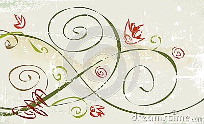 Rustic Grunge Flower Vector Illustration